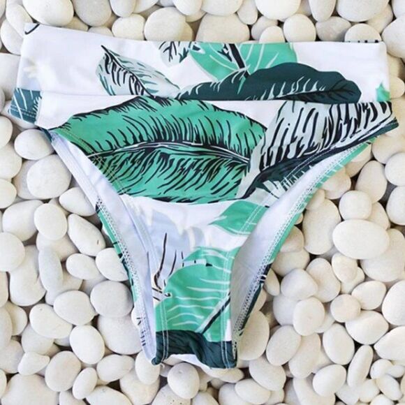 NWT XL: Tropical Palm Bandeau Bikini Set - Picture 9 of 11